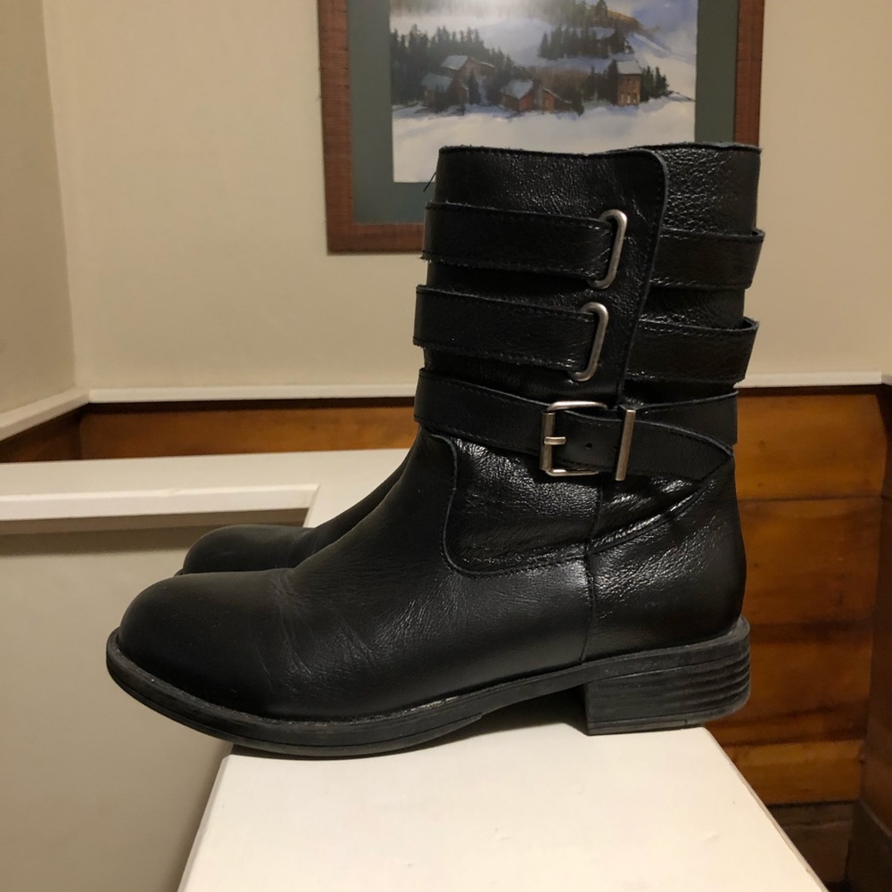 Black Leather Ankle Boots